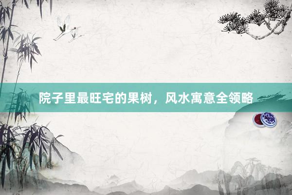 院子里最旺宅的果树，风水寓意全领略