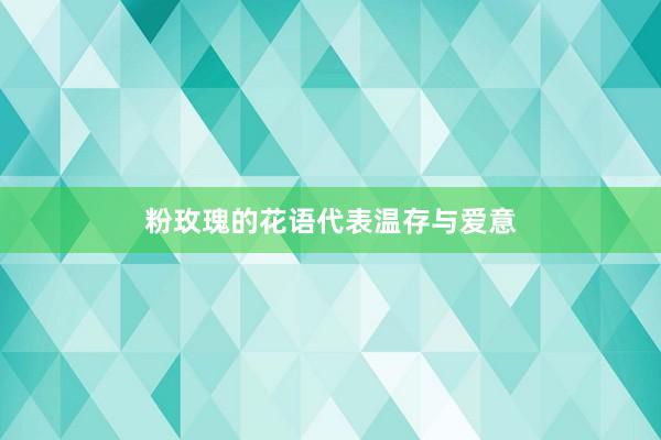 粉玫瑰的花语代表温存与爱意